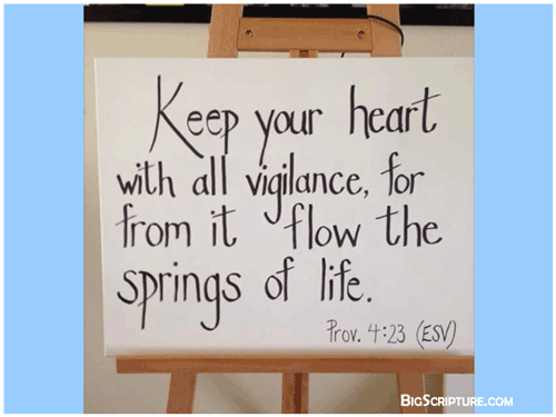 Proverbs 4:23 - Big Scripture:  Big Bible Verses on Canvas